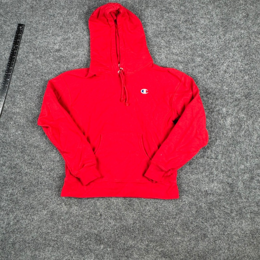 Champion Hoodie Mens Size Small Red Reverse Weave Pullover Athletic Sweatshirt